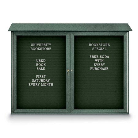 United Visual Products Indoor Enclosed Combo Board, 48"x36", White Frame/Green & Amethyst UVCB4836W-GREEN-AMETHY